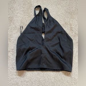 Abercrombie & Fitch Black Satin Halter Top